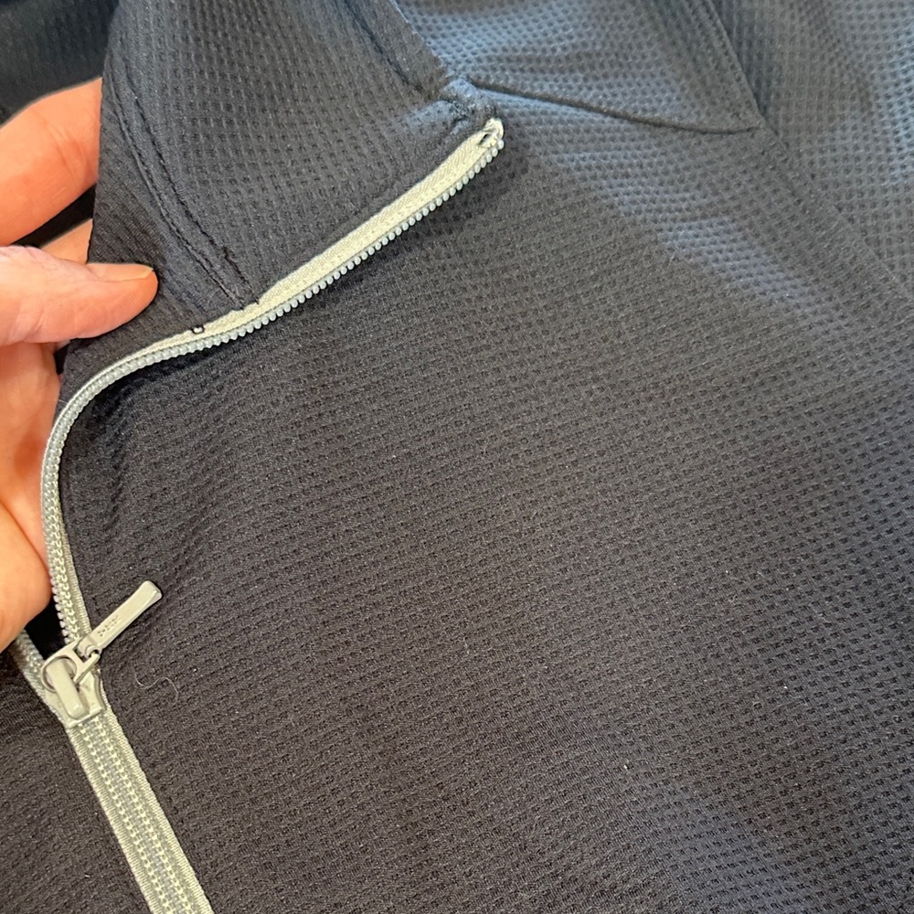 Men's Classic Black Track Jacket with Gray Accents - Picture 4 of 6